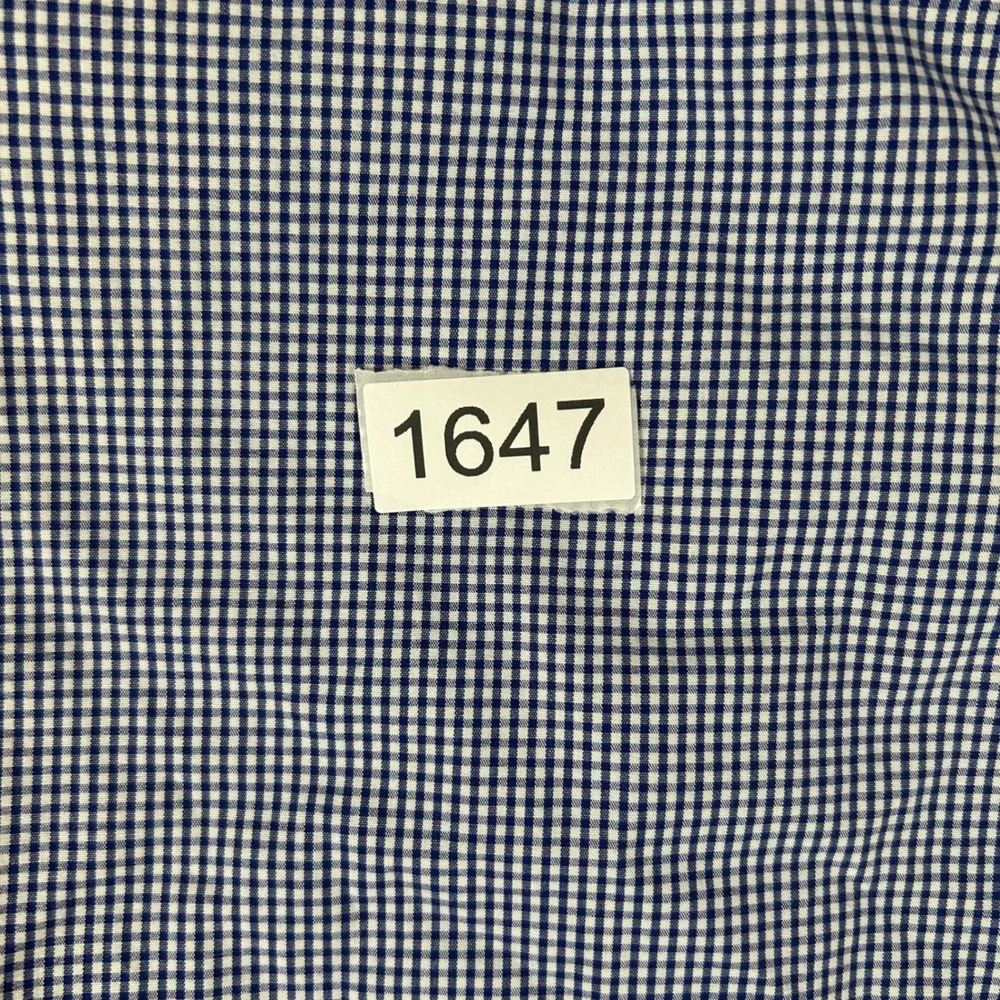 Banana Republic Button Down Mens M Blue Gingham Wrinkle Resistant‎ Slim Fit